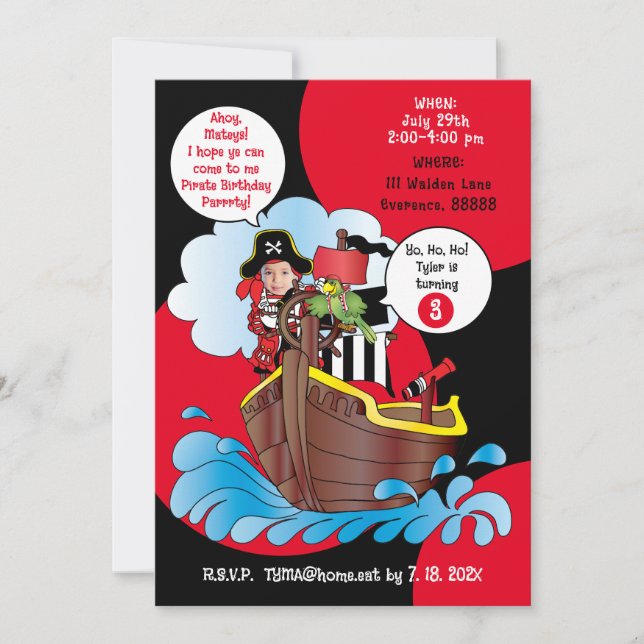 Pirate Birthday Party Invitation (Front)