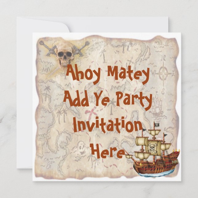 Pirate Birthday Party Invitation (Front)