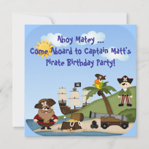 Pirate Birthday Party Invitation Child's