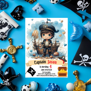 Pirate Birthday Party Invitation For Kids