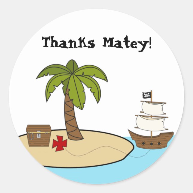 Pirate Birthday Party Sticker (Front)