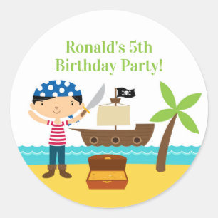 Pirate Birthday Party Stickers