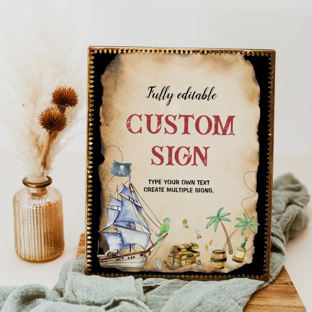 Pirate Birthday Party Table Sign (Creator Uploaded)
