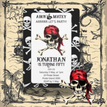 pirate birthday party watercolor