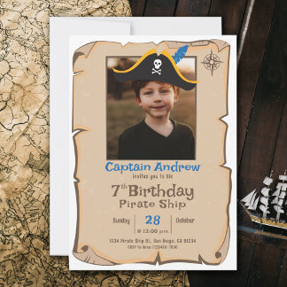 Pirate Birthday | Photo Birthday Invitation