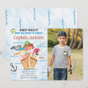 Pirate Birthday Photo Invitation