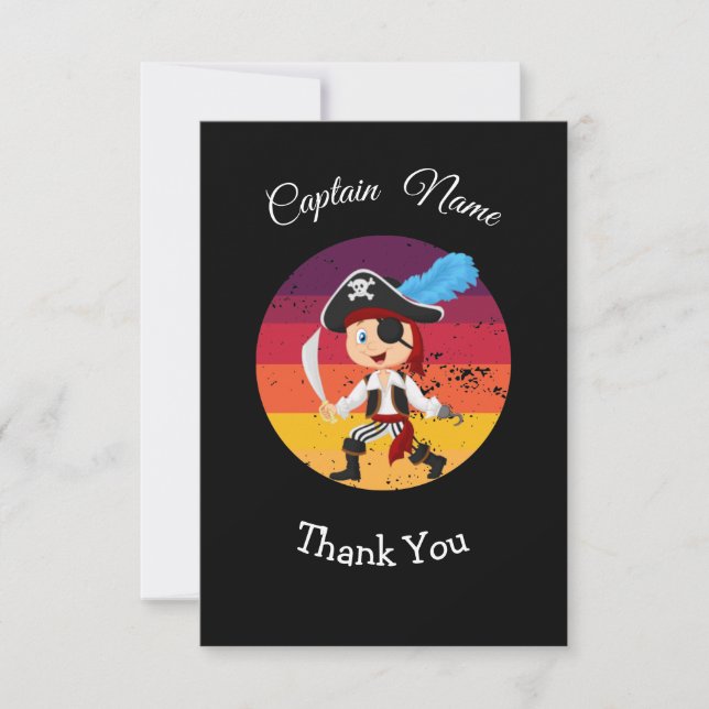 Pirate Birthday Thank You Card (Front)