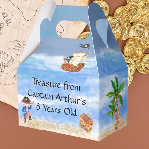 Pirate birthday themed party treasure chest favour box