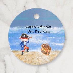 Pirate birthday themed party treasure parrot favour tags