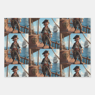 Pirate Birthday Wrapping Paper Sheet