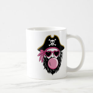 Pirate Blowing Bubble Preppy Pink Mascot Halloween Coffee Mug