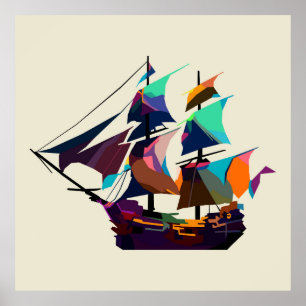 Pirate boat poster