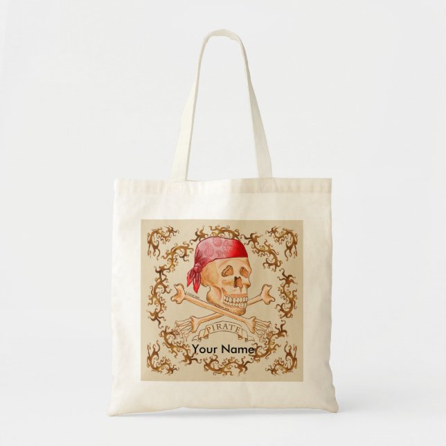 Pirate Bones custom name Tote Bag (Front)
