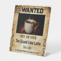 Pirate Bounty Wanted Poster Cafe Style 