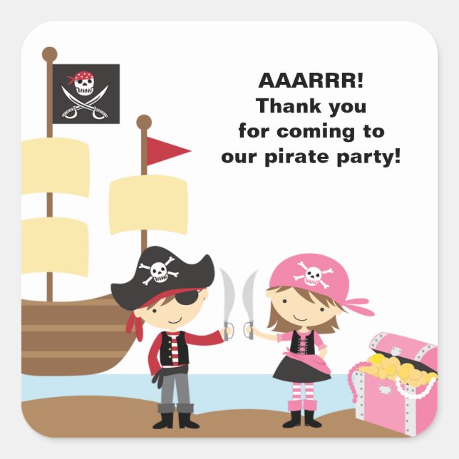 Pirate Boy and Pink Pirate Stickers (Front)