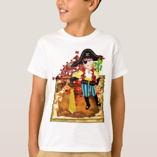 Pirate boy and treasure map t-shirt