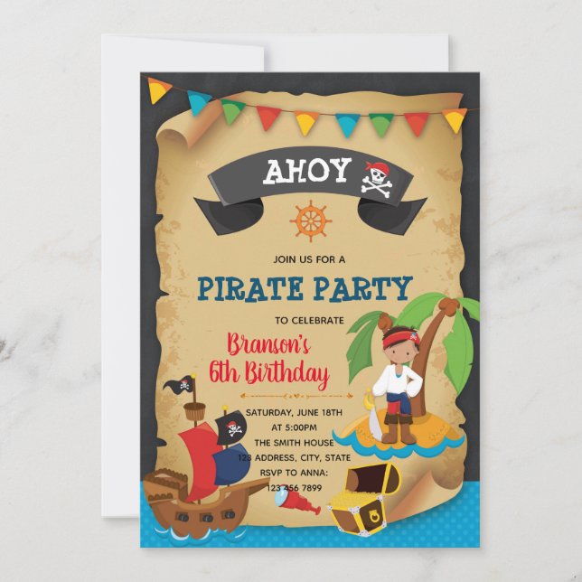 Pirate Boy Birthday Invitation (Front)
