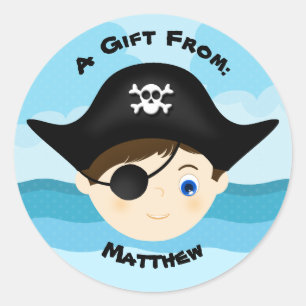 Pirate Boy Classic Round Sticker