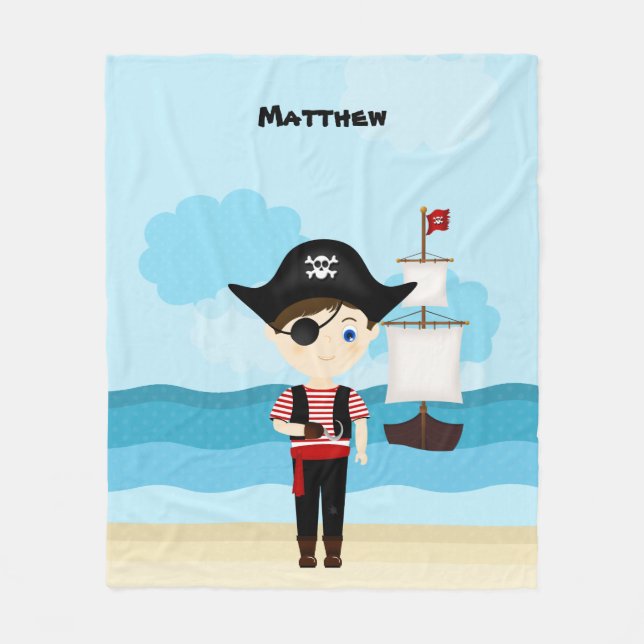 Pirate Boy Fleece Blanket (Front)
