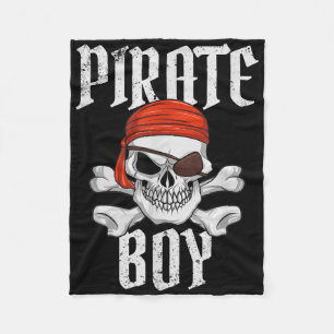 Pirate Boy Halloween Skull & Crossbones Pirate Fleece Blanket