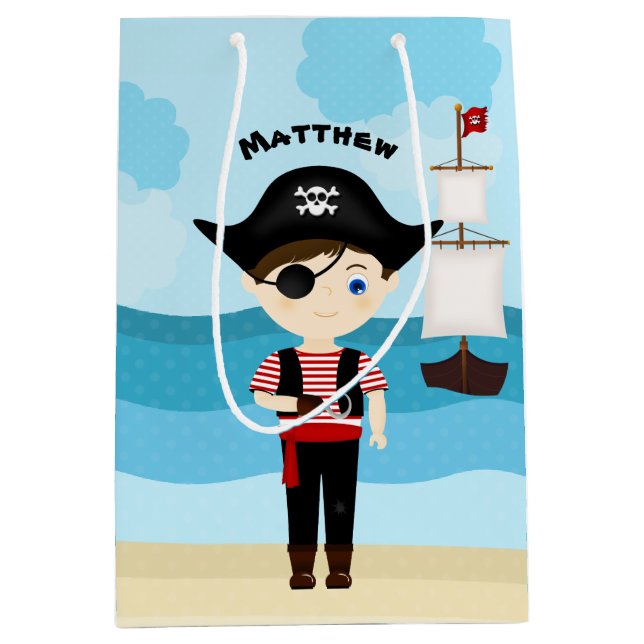 Pirate Boy Medium Gift Bag (Front)
