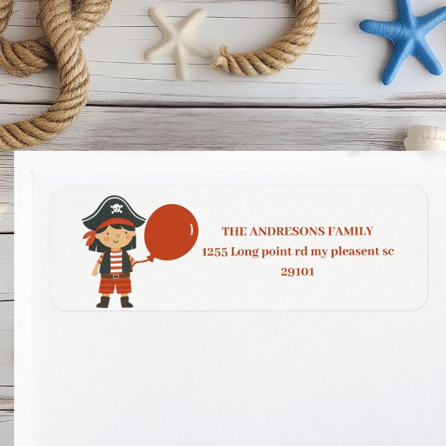 Pirate Boy  | Nautical Birthday  Return Address Label (Creator Uploaded)