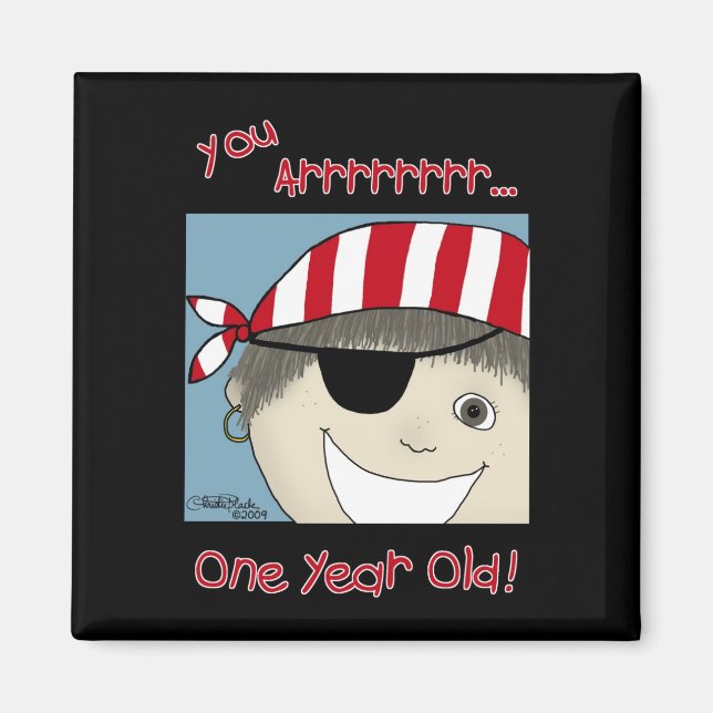 Pirate Boy one year old Magnet (Front)
