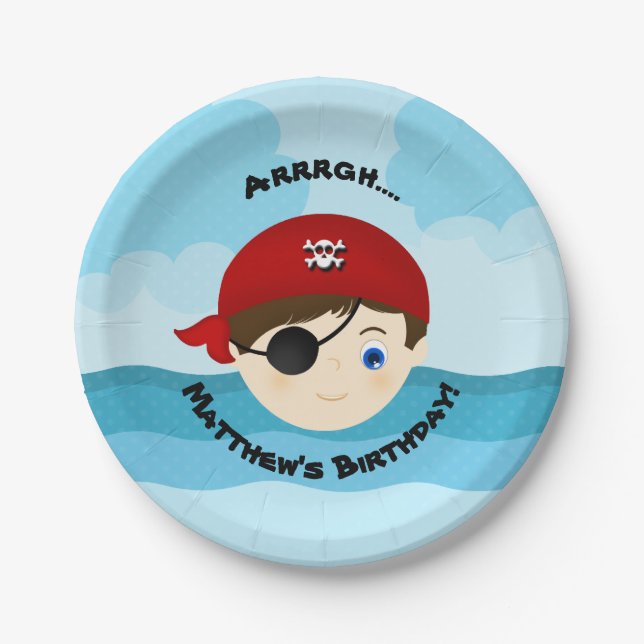 Pirate Boy Paper Plate (Front)