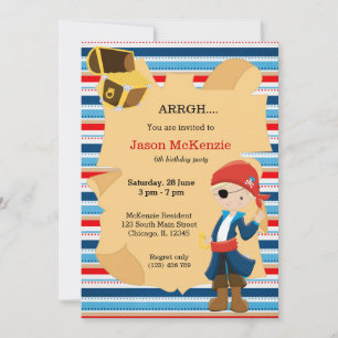Pirate boy party invitation