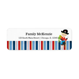 Pirate boy party return address label
