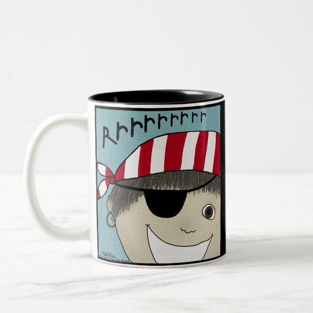Pirate Boy Rrrrrr Two-Tone Coffee Mug (Left)