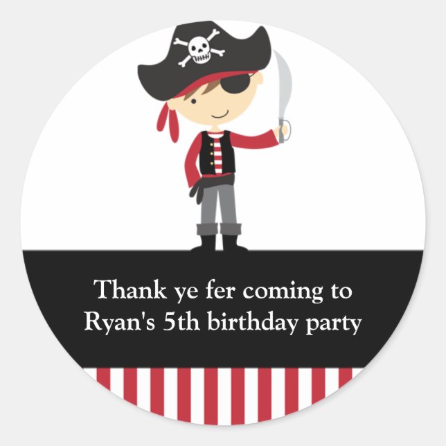 Pirate Boy Stickers (Front)