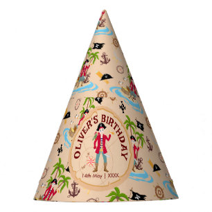 Pirate Boy Treasure Map Fun Birthday Party Hat