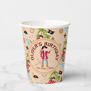 Pirate Boy Treasure Map Fun Birthday Party Paper Cups