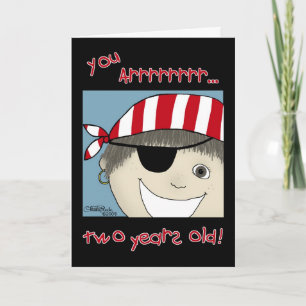 Pirate Boy two years old Card