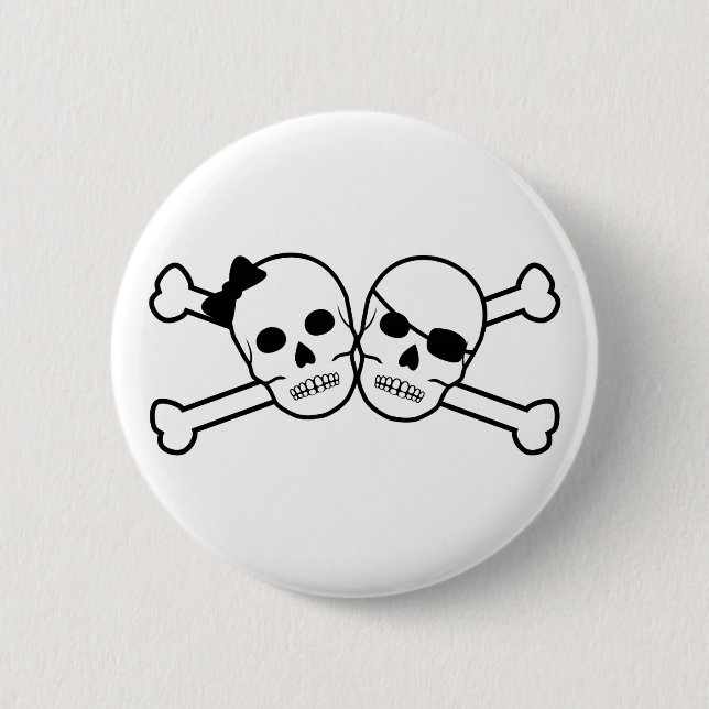 pirate bride and groom 6 cm round badge (Front)