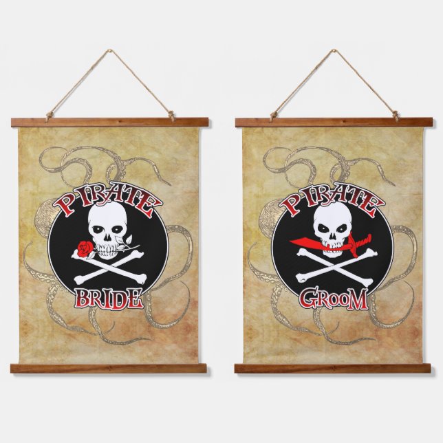 Pirate Bride & Groom Set Hanging Tapestry (Double)