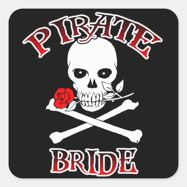 Pirate Bride Square Sticker (Front)