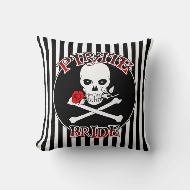 Pirate Bride Throw Pillow (Front)