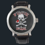 Pirate Bride Watch<br><div class="desc">Avast, ye lubbers! Shiver me timbers! What else would you wear to a pirate wedding ... A bewitchin' female jolly roger holdin' a pretty red rose in her delicate teeth. Makes a great gift for pirate lovers about to walk the plank or for your own pirate wedding. Even the most...</div>
