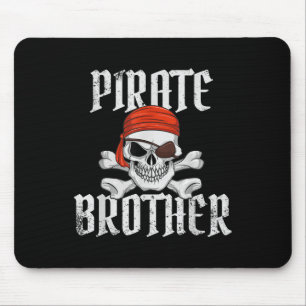 Pirate Brother Halloween Skull & Crossbones Pi Mouse Pad