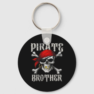 Pirate Brother Jolly Roger Flag And Skull Crossbon Key Ring