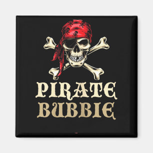 Pirate Bubbie Skull Matching Grandma Halloween Magnet