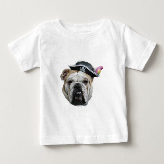 Pirate Bulldog Baby T-Shirt (Front)