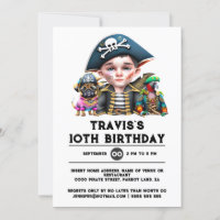 Pirate captain funny animals skull crossbones