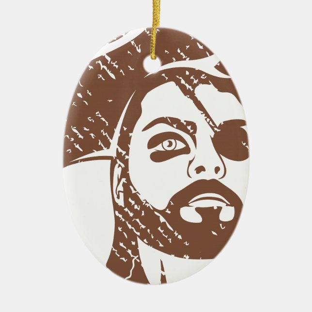 Pirate Captain grunge Ceramic Ornament (Front)