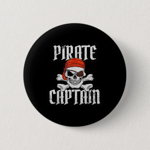 Pirate Captain Halloween Skull & Crossbones Pi 6 Cm Round Badge