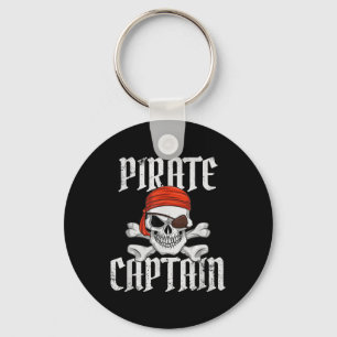 Pirate Captain Halloween Skull &amp; Crossbones Pi Key Ring