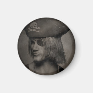 Pirate Captain Portrait - Antique Effect Magnet