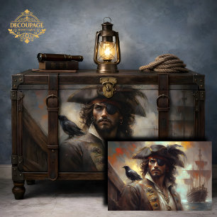 Pirate Captain Portrait Decoupage Tissue Paper